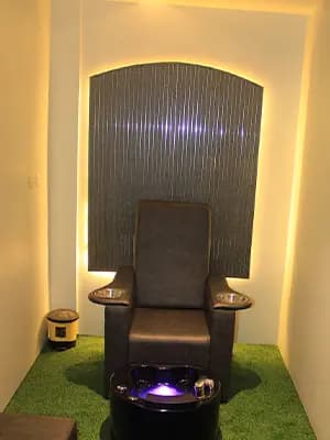 Pedicure and manicure station at Viorica Beauty Parlour